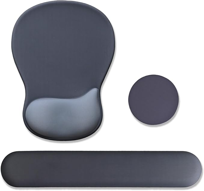 Gel Mouse Pad with Wrist Rest Ergonomic Office Keyboard Wrist Rest and Mousepad with Wrist Support Computer Mouse Pad with Non-Slip PU Base and Desk Accessories Mat for Home &amp Gaming Onyx Black
