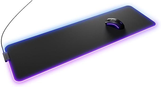 GLORIOUS Gaming Mouse Pad GMP 2 GLED - XL - 2-Zone RGB Lighting InfiniGlow RGB Stitchless Edge Premium Cloth Surface Grippy Rubber Base Optimised for Gaming - 18 x 14 x 0.1 - Large Desk Mat