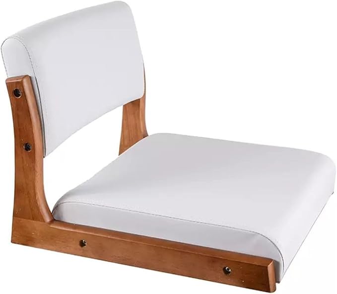 ELEFOCUS Bedroom Legless Chair Floor Chair Timber Lazy Artificial Leather Cushion Back Support Tatami 45X48X36CM(B)