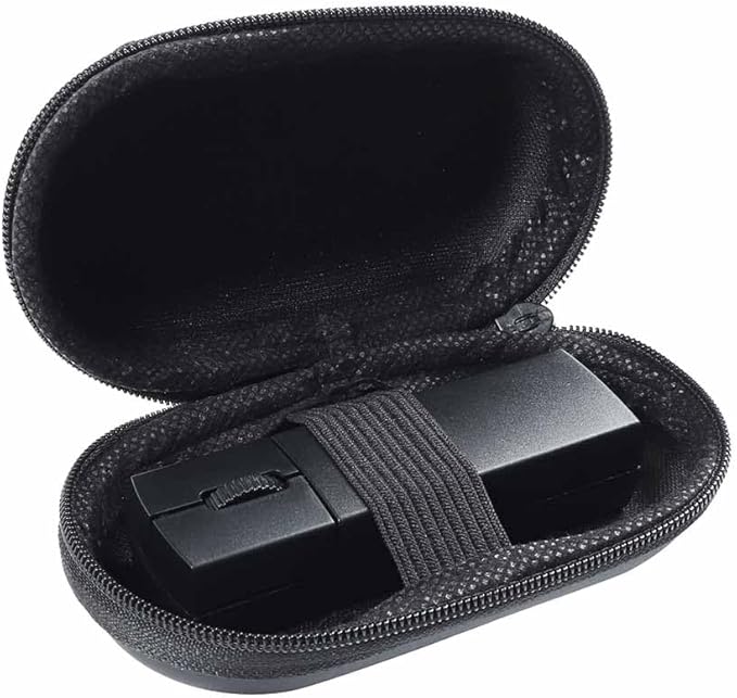 Wireless Mini Rechargeable Travel Mouse 2.4G Ultra Slim Portable Mouse with Receiver Storage for Laptop/PC/Mac - Black