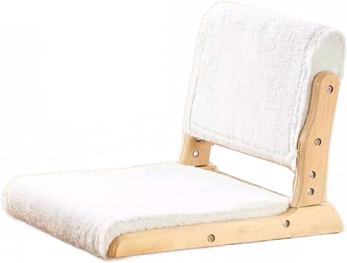 ELEFOCUS Computer Chair Legless Chair Floor Timber Foldable Detachable Fabric Cushion Back Support Lazy 42X48X38CM