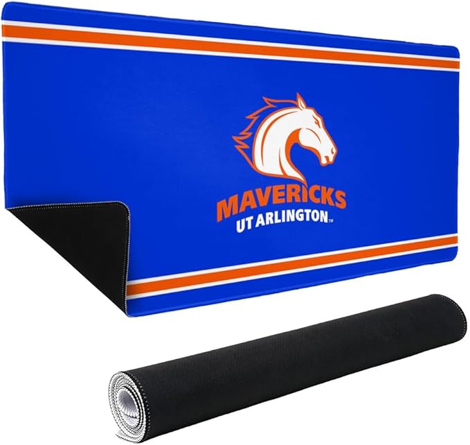University of Texas at Arlington UTA Mavericks Primary Logo Stripes Large Gaming Mouse Pad Desk Mat with Stitched Edges Non-Slip Base for Gamer Home and Office 31.5 x 15.7