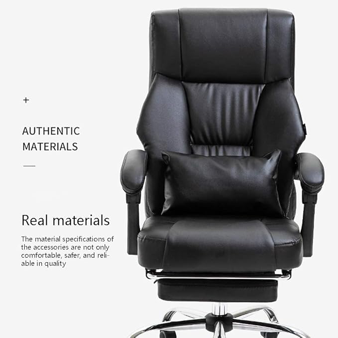 Office Chair Desk Chair Computer Chair Computer Chair Leather Desk Gaming Chair with Footrest Ergonomic Swivel Computer Desk Chair Height Adjustable Executive Office Chair Linkage Handrail with Movab