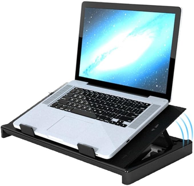 POPETPOP -Fan Radiator Adjustable Cooling Notebook Cooling Pad Fan Cooler Fans Lap Radiator Notebook Cooler Usbc Black