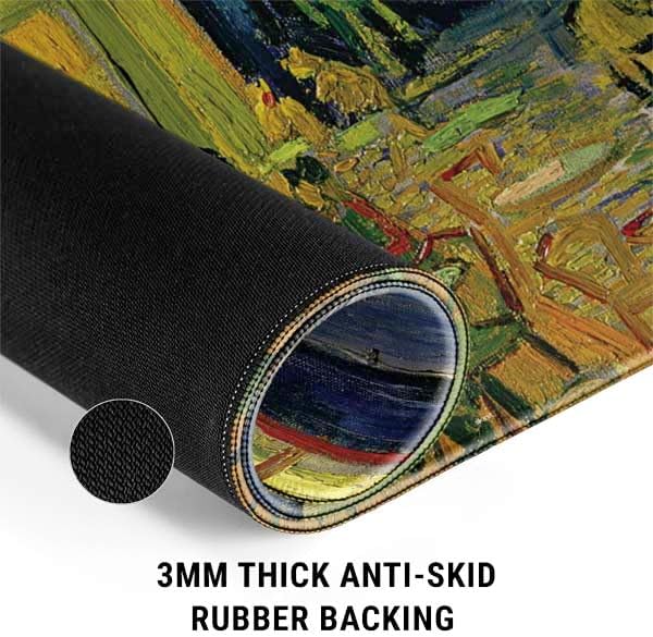 Skinit Large Gaming Mouse Pad - Officially Licensed Cafe Terrace at Night by Van Gogh Design with Stitched Edges Waterproof Non-Slip Rubber Base Desk Mat for Keyboard &amp Mouse