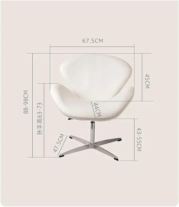 Ergonomic Gaming Chair Rotating Single Person Sofa Internet Celebrity Leisure Chair Yellow Flannel Swivel Computer Office Chair Quiet Cream Breeze Swan Design