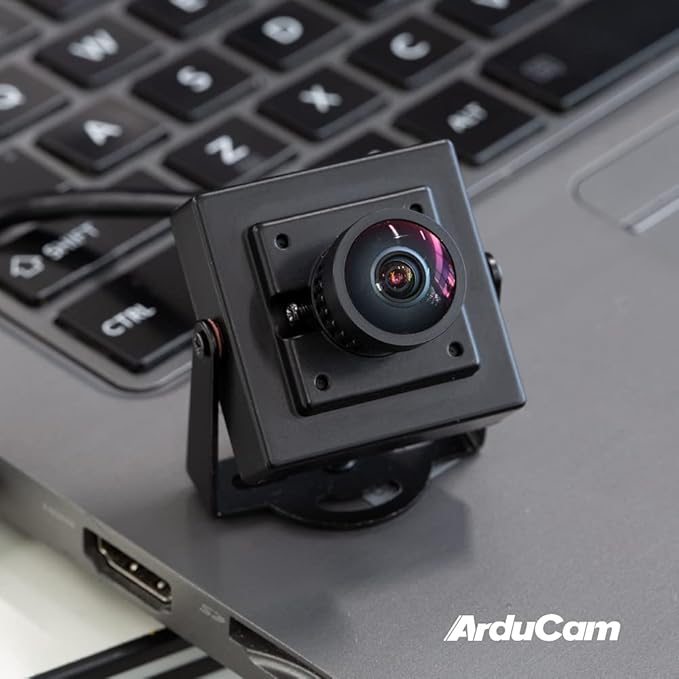 Arducam 16MP Wide Angle USB Camera with Metal Case 1/2.8 CMOS IMX298 Mini UVC USB2.0 4K Video Webcam with Microphone with 3.3ft/1m Cable for Laptop