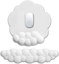 HOTTYAO Cloud Mouse Pad Wrist Support Keyboard Wrist Rest Set Ergonomic Wrist Support for Typing Pain Relief Portable for Computer Office Gaming (White-L)