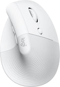 Logitech Lift for Mac Wireless Vertical Ergonomic Mouse Bluetooth Quiet Clicks Silent Smartwheel 4 Customizable Buttons for macOS/iPadOS/MacBook Pro/MacBook Air/iMac/iPad - Off White