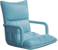 ELEFOCUS 6-Position Adjustable Floor ChairFolding Lazy Sofa with Armrests Adults Gaming Chairs for Living Room Bedroom(Blue)