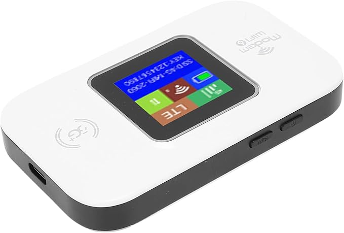 4G Mobile WiFi Travel Router Mobile Hotspot Dual SIM Card Slot Plug and Play 300Mbps Internet Router with Color LED Display Screen Battery for Smartphone Laptop Tablet (White)