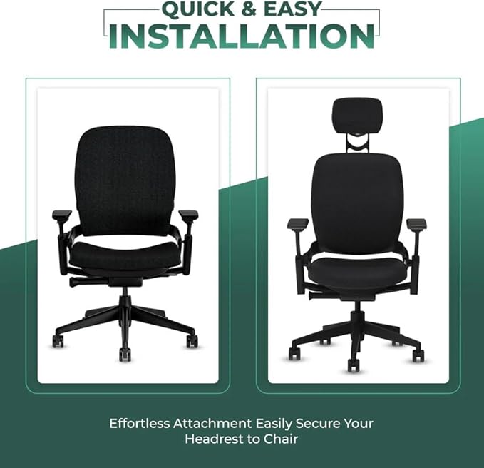 OFFICE LOGIX SHOP Leap V2 Chair with Headrest Bundle (Fabric Black)