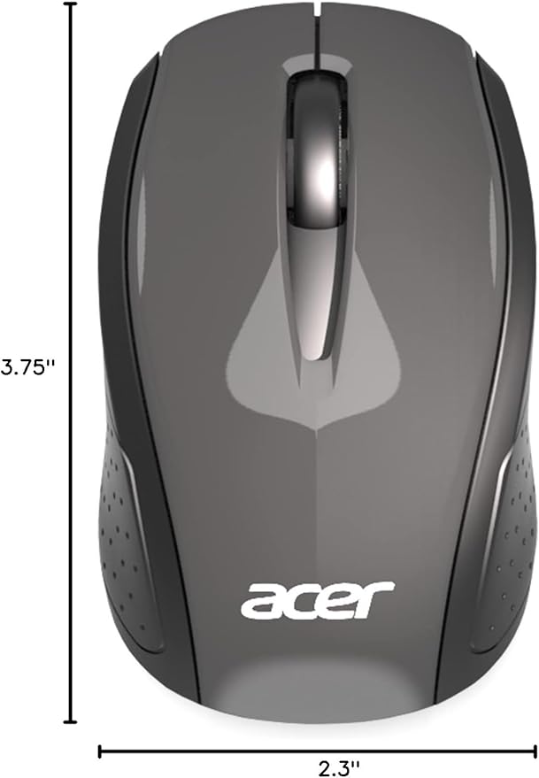 Acer RF Wireless Mouse (Gray/Black) Works with Chromebook with USB Plug and Play for Right/Left Handed Users (for Chromebooks Windows PC &amp Mac)
