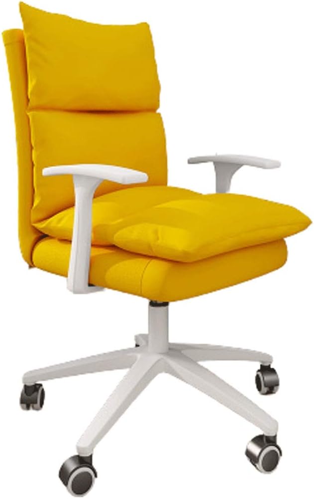 Chair Cute Girls Gaming Chair Computer Office Chair with Nylon Feet Ergonomic Racing Chair Desk Chair for Home and Office Ergonomically (Size : Yellow)