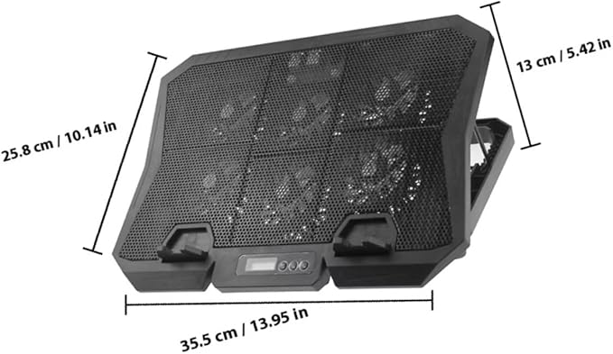 Laptop Cooling Pad 15.6-inch Quiet Fan Cooler with Adjustable Speed and Blue Led Portable Laptop Stand Cooler for Gaming and Office Use