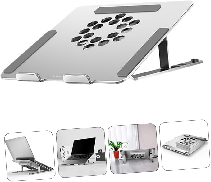 Laptop Cooling Pad with Adjustable Height and RGB Light Effect Fan for Laptops Under Laptop Stand for Enhanced Cooling and Craftsmanship