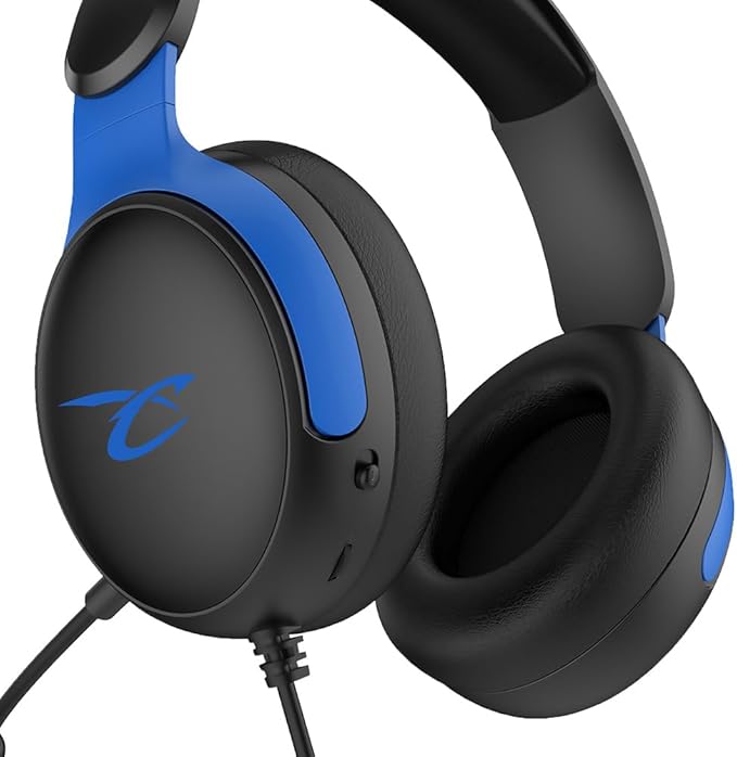 Subsonic - Astra gaming headset for PS5 PS4 PC Xbox gamer headset with 40 mm speakers tiltable microphone integrated volume control and mute button - Black and blue
