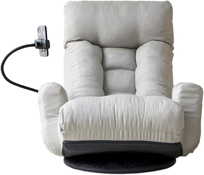 360 Degree Swivel Floor Chair with Adjustable Headrest &amp Backrest Folding Floor Gaming Chair with Phone Holder &amp Built-in Spring Seat Bag for Home Office 5 Adjustable Position Gray
