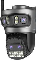 16MP WiFi Camera IP PTZ Three Screen 180° Wide Angle Auto Tracking 10X Digital Zoom 20MP Security Protection(U/K20MP with 128G Card)