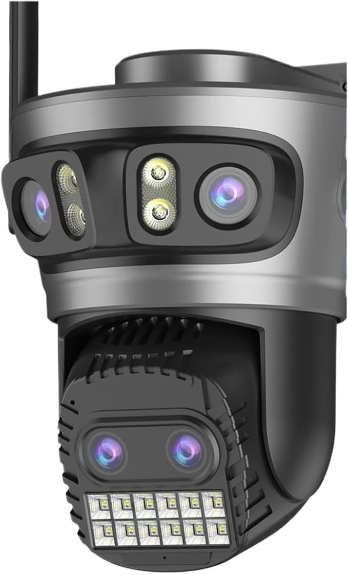 16MP WiFi Camera IP PTZ Three Screen 180° Wide Angle Auto Tracking 10X Digital Zoom 20MP Security Protection(U/K20MP with 128G Card)