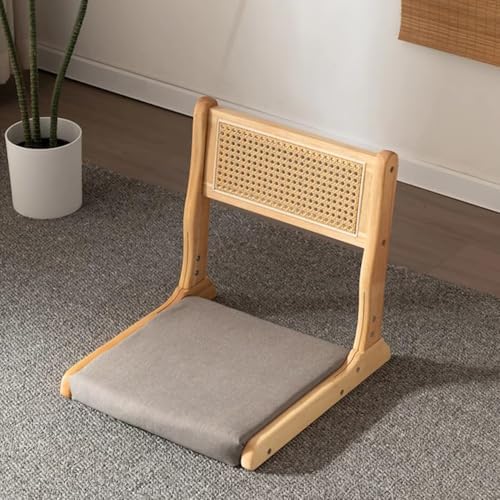 BTZHY Floor Chair Floor Chair Folding Rattan Chairs with backrest Bay Window Chairs Chairs Without Legs Portable Chair Made of Solid Wood Floors