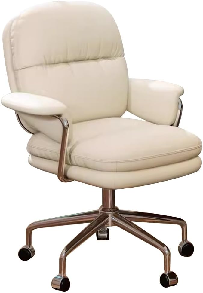 KITCISSL Office Desk Chair Computer Gaming Chair Video Game Chairs for Bedroom Accent Chairs Lift Makeup Chair Dormitory Swivel Office Chair for Living Room Home Office (Color : Beige C)