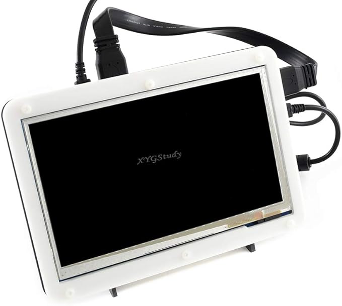 7inch Capacitive Touch Screen LCD for Raspberry Pi 4B/3B+ Banana Pi etc. 800×480 Resolution HDMI for Windows 11/10 / 8.1/8 / 7 with Bicolor Case (7inch HDMI LCD (B) with case)