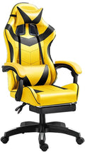 GIZNXBA Gaming Chair with Footrest Ergonomic Computer Chair Lumbar Support Backrest and Seat Height Adjustable Swivel Recliner Racing Office High-Back Game Chair (Color : /Yellow)