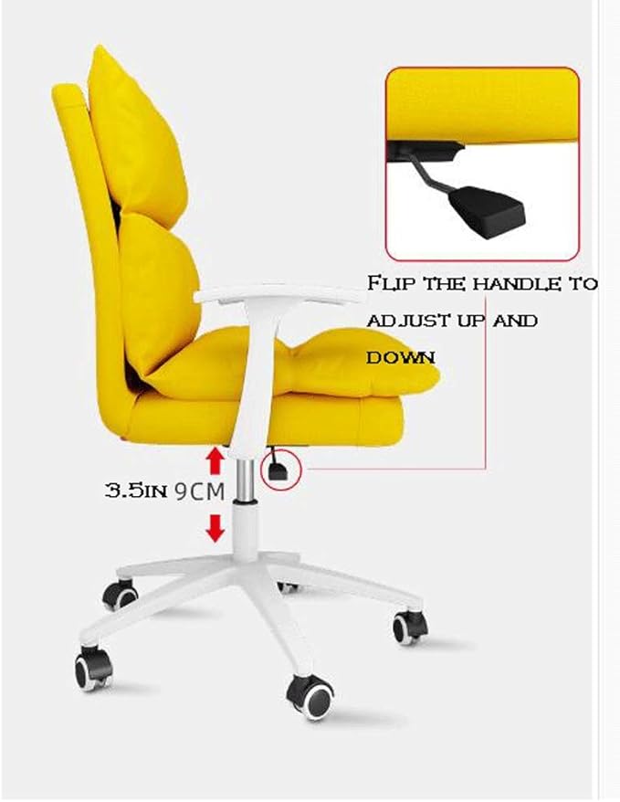 YYDS Chair Cute Girls Gaming Chair Computer Office Chair with Nylon Feet Ergonomic Racing Chair Desk Chair for Home and Office Ergonomically (Size : Light Gray)