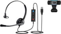 TruVoice Voicepro 10 Headset and Webcam Bundle (Includes Single Ear USB Headset and 1080P Webcam) All-in-One Combination