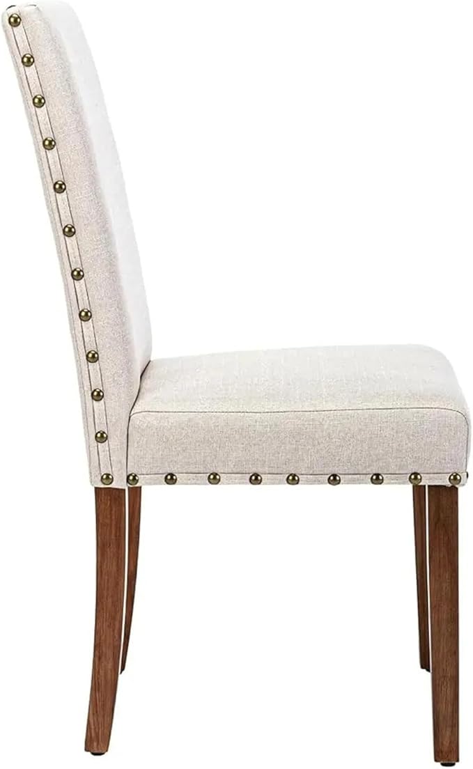 Adjustable Office Computer Chair with Armrest 1pcs Modern Stylish Fabric Upholstered High Backrest Kitchen Dining Chair with Nailhead Trim