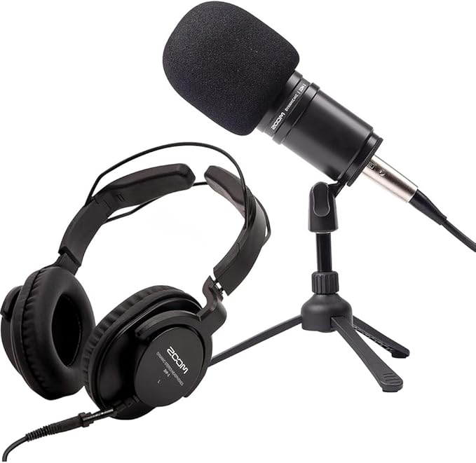 Zoom ZDM1PMP Podcast Mic Pack with Dynamic Microphone Headphones Tripod XLR Bundle with 2 YR CPS Enhanced Protection Pack