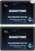 Gigastone 【NAS Certified】 High Endurance 1TB SSD (2-Pack) for Gaming/PC/Laptop/NAS SSD TLC 24/7 Reliable 2.5 SATA Internal Solid State Drives RAID Data Storage 2.5 inches SATA 3.0
