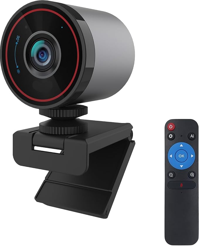 UltraCam L52 4K Webcam 1080P 60FPS 90° FOV AI Framing Remote Control Privacy Cover Noise-Canceling Mic