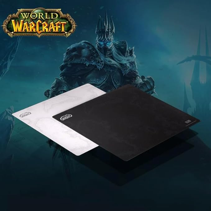 Blizzard Official Gaming Mouse Pad of WowTempered Glass MaterialOffice &amp HomeNon-Slip Rubber Base Special Glass Surface for Top Accuracy and SpeedEasy to Clean13.8in*11.8in (The Azeroth Whit