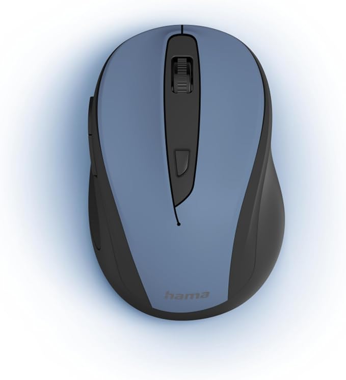 Hama Ergonomic Wireless Mouse Wireless (6 Buttons 2.4GHz 800/1200/1600 dpi Optical Mouse Wireless Wireless Mouse Ergonomic Computer Mouse for Laptop/PC/Notebook Right-Handed USB Receiver