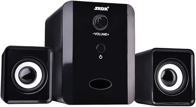 Zerone Computer Speakers Wired Subwoofer Combination Speaker - 3D Stereo Bass Speaker Fits for Computer Laptop TV and Other Audio Devices with USB(Black)