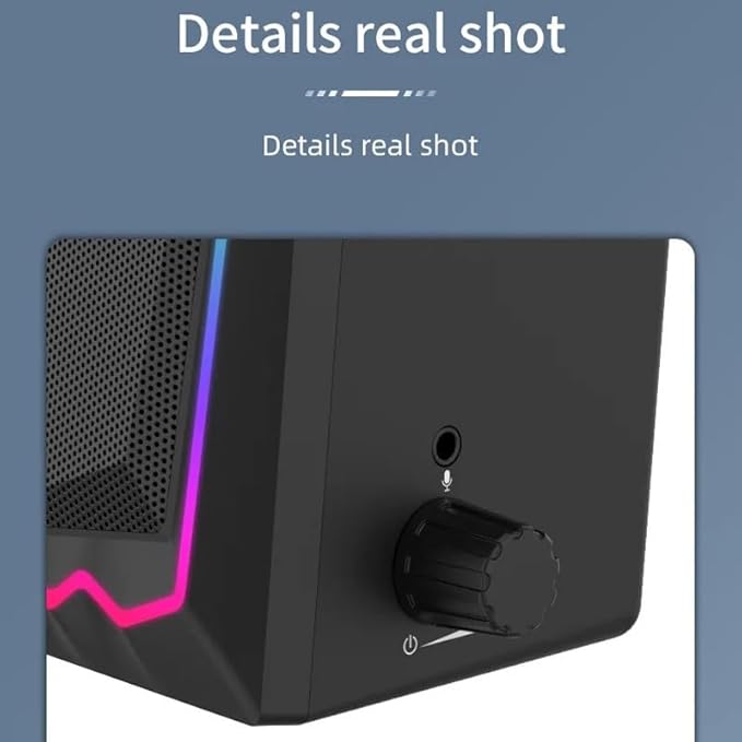 3.5mm 3D Stereo Surround Music RGB Light Gaming Wired Speakers Sound Bar for Computer Desktop PC Loudspeakers