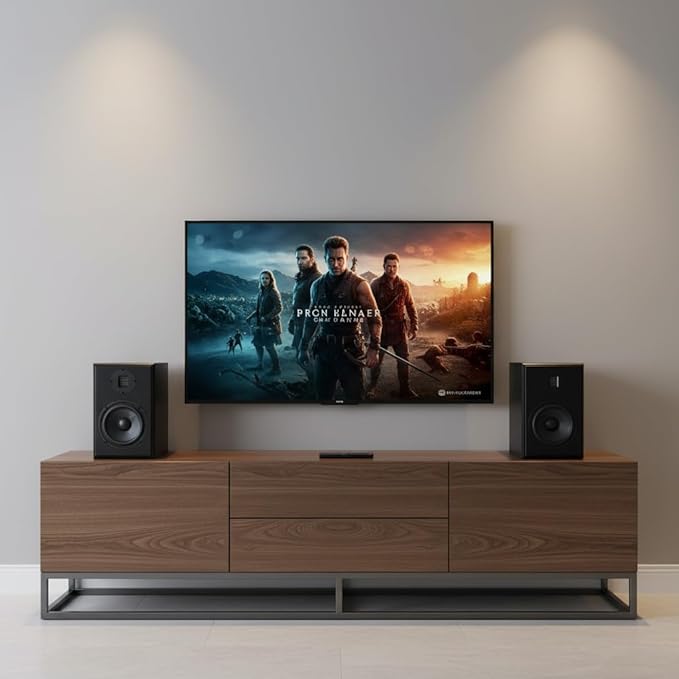 6.5 Power Bluetooth Bookshelf Speakers Pair with 4 inches Air Motion Tweeter Near Field Studio Monitor Speaker Bluetooth V5.0RCAOptHMDI(ARC)USB and Remote Control (6.5 inches)