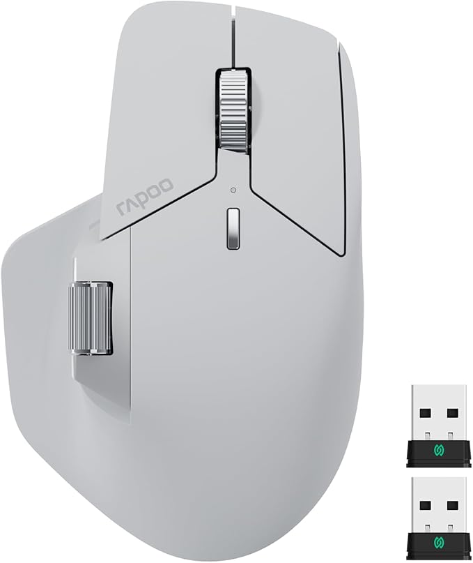 Rapoo MT760 PRO Wireless Mouse NearLink + Bluetooth 5.0 Multi-Device 12K DPI 2K Polling Ergo for Work &amp Gaming 11 Programmable Buttons On-Board Memory Quiet Clicks USB-C 120 Days Battery