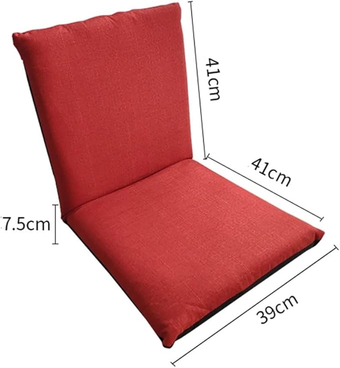Floor Chair Floor ChairHome Folding Padded Gaming Chair Adjustable Backrest Meditation Chair Floor Seating with Metal Zipper for Bedroom Balcony Colour (Color : Green) Red