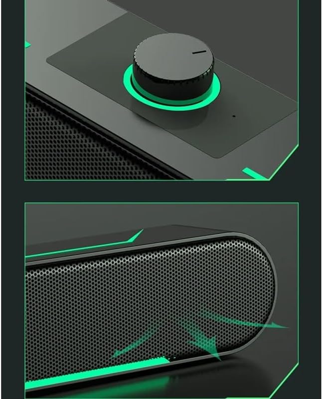Glowing Computer Speakers with LED Lights for Gaming Long Bar-Shaped Hi-Fi Stereo Speaker