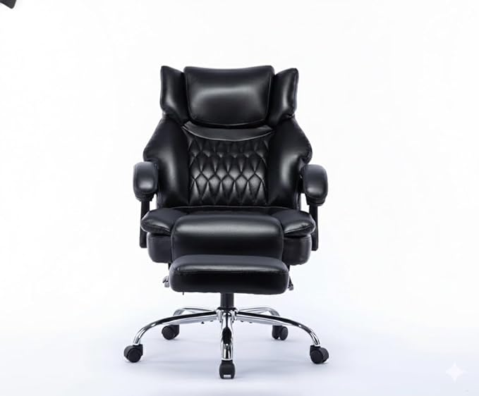 Gaming Office Chair - Video Gaming Chair with Footrest Lumbar Support High Back Massage Reclining Home Office Computer Desk Chair: Height Adjustable Ergonomic Comfy Leather