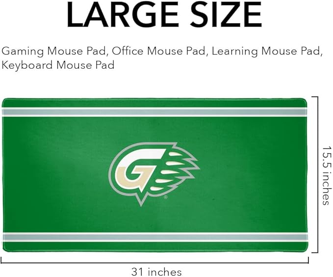 Georgia Gwinnett College Primary Logo Stripes Large Gaming Mouse Pad with Stitched Edges Non-Slip Base for Gamer Home and Office 31.5 x 15.10