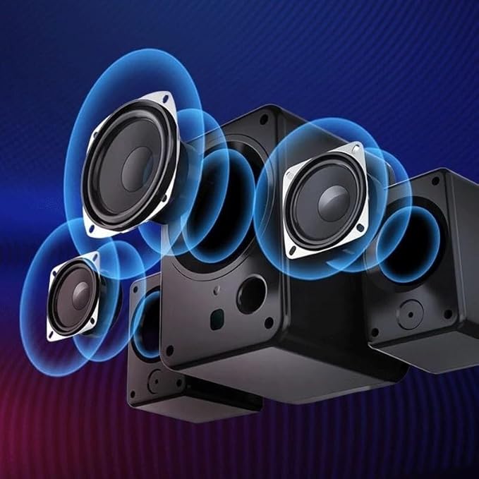 Wired USB Stereo Computer Speakers with Subwoofer for PC TV Desktop Console Gaming Volume Control Surround Sound