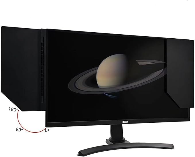 Monitor Hood Sunshade 24-32 inch Universal Light Shield Adjustable Monitor Hood Black