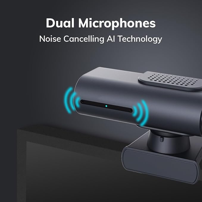 Project Telecom Hawk AI 4K Auto Tracking PTZ Webcam Gesture Control Wired USB-A &amp USB-C Black Compatible with Microsoft Teams Zoom Cisco Webex