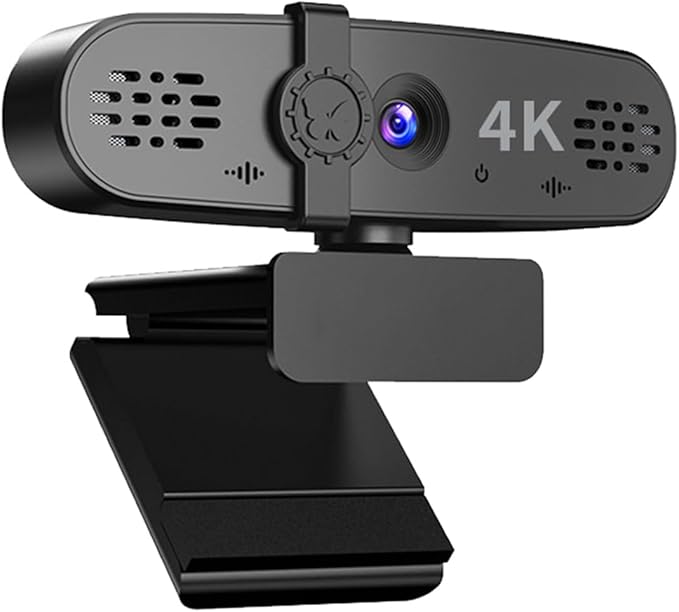 GIZNXBA Webcam with Microphone HD Light Correction Noise Cancellation Autofocus Wide-Angle Lens Plug &amp Play USB Webcam for Laptop Desktop Streaming &amp Online Meetings(4k)