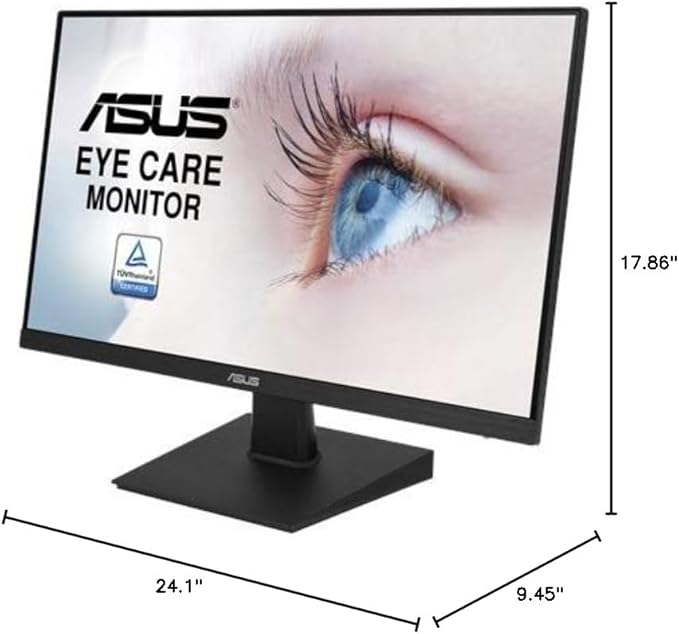 ASUS 27 Inch Desktop Monitor - Full HD (1920 x 1080) IPS 75Hz Adaptive-Sync HDMI D-Sub Frameless - VA27EHE