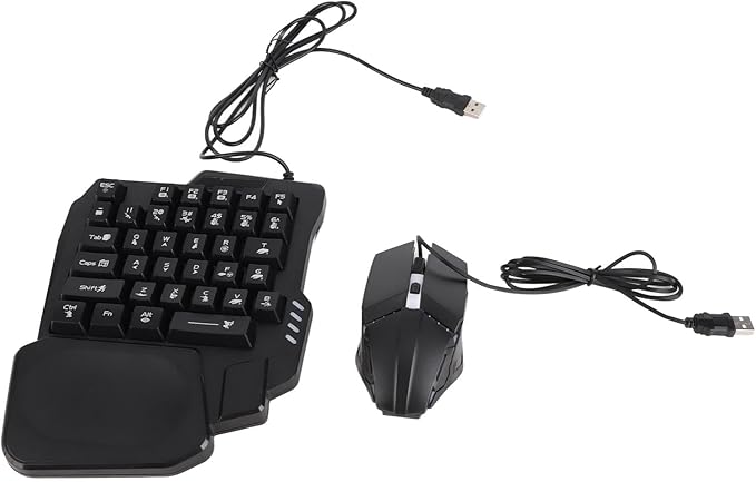 ZJchao RGB Backlit Keyboard Mouse Combo Single Hand Gaming Kit with Phone Stand Fast Charging for iOS